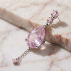 Lavender Teardrop Crystal Drop Earrings