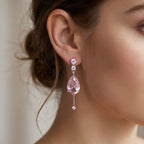 Lavender Teardrop Crystal Drop Earrings
