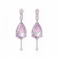 Lavender Teardrop Crystal Drop Earrings