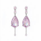 Lavender Teardrop Crystal Drop Earrings