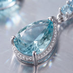 Aqua Serenity Teardrop Crystal Drop Earrings