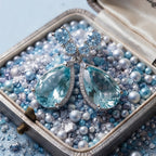 Aqua Serenity Teardrop Crystal Drop Earrings