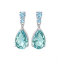 Aqua Serenity Teardrop Crystal Drop Earrings