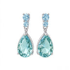 Aqua Serenity Teardrop Crystal Drop Earrings