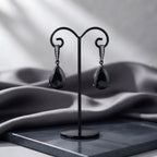 Midnight Noir Black Crystal Teardrop Earrings