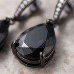 Midnight Noir Black Crystal Teardrop Earrings