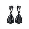 Midnight Noir Black Crystal Teardrop Earrings