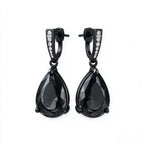 Midnight Noir Black Crystal Teardrop Earrings