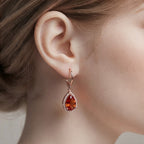 Aurora Fire Teardrop Crystal Rose Gold Earrings