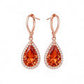 Aurora Fire Teardrop Crystal Rose Gold Earrings