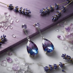 Mystic Aurora Purple Teardrop Crystal Earrings