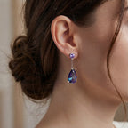 Mystic Aurora Purple Teardrop Crystal Earrings