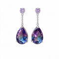 Mystic Aurora Purple Teardrop Crystal Earrings