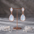 Moonlight Opal Rose Gold Teardrop Earrings