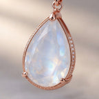 Moonlight Opal Rose Gold Teardrop Earrings