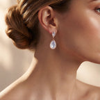 Moonlight Opal Rose Gold Teardrop Earrings