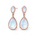 Moonlight Opal Rose Gold Teardrop Earrings