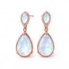 Moonlight Opal Rose Gold Teardrop Earrings