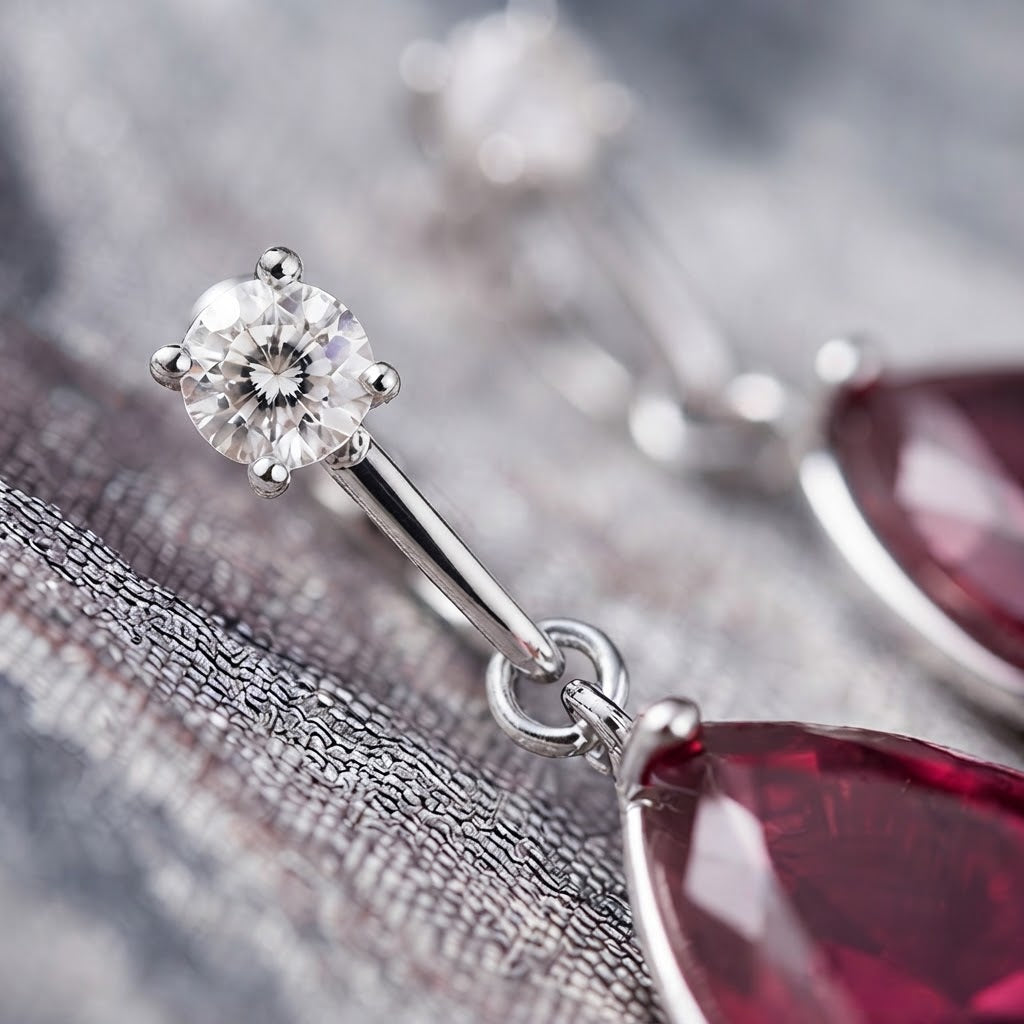 Ruby Radiance Teardrop Crystal Drop Earrings