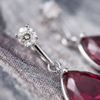 Ruby Radiance Teardrop Crystal Drop Earrings