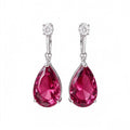 Ruby Radiance Teardrop Crystal Drop Earrings