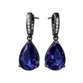 Black Teardrop Crystal Elegance Earrings