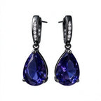 Black Teardrop Crystal Elegance Earrings