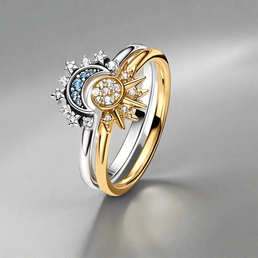 Celestial Harmony Sun & Moon Ring - Seraph Luxe