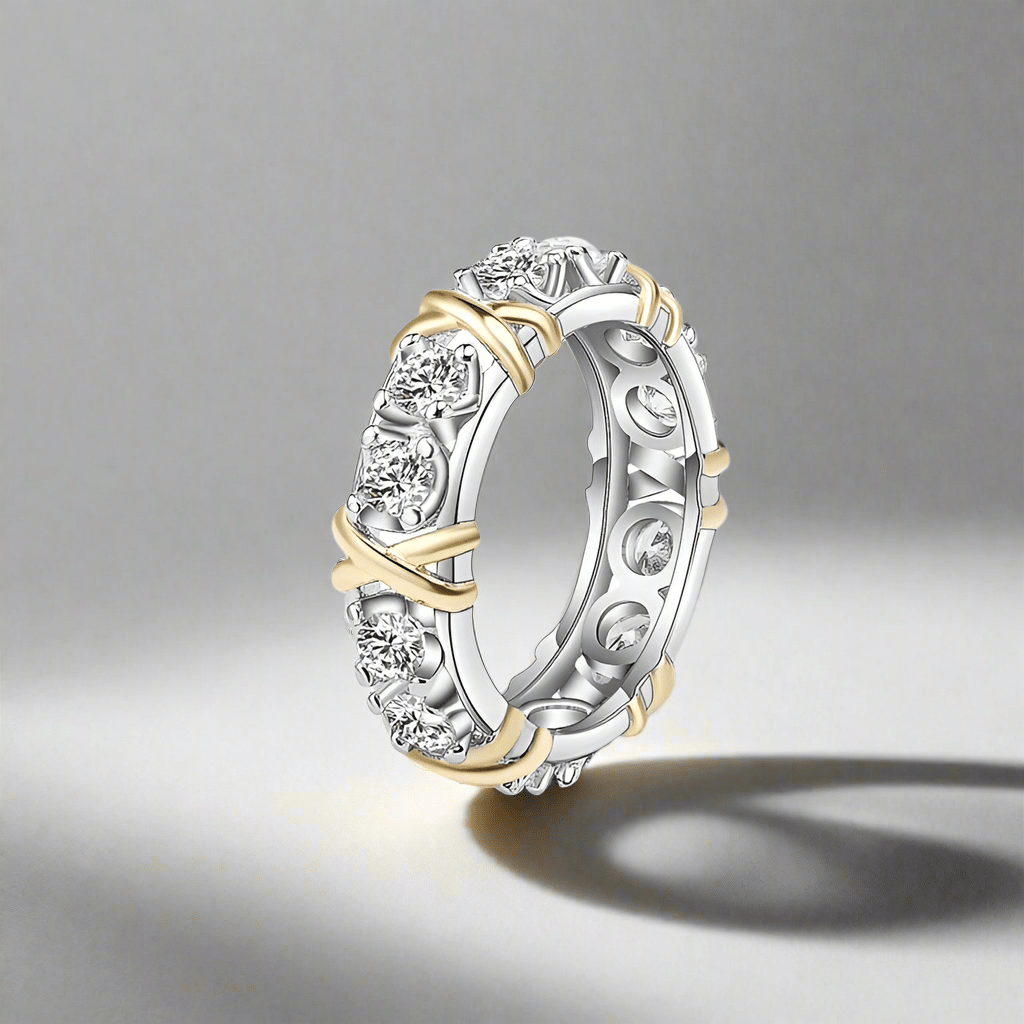 Dual - Tone Sparkling Eternity Band - Seraph Luxe