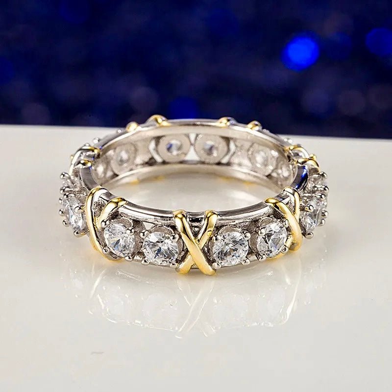 Dual - Tone Sparkling Eternity Band - Seraph Luxe