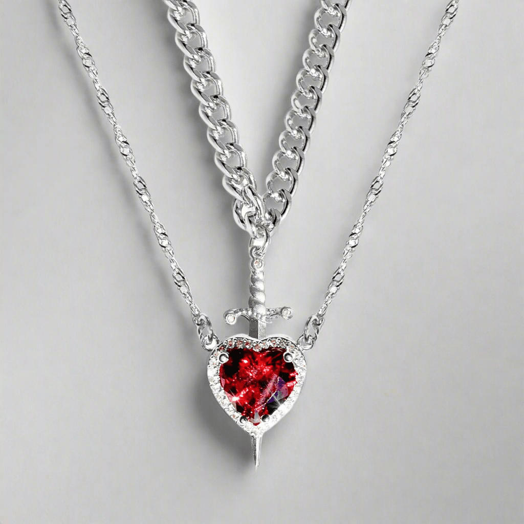 Heart & Sword Pendant Necklace - Seraph Luxe