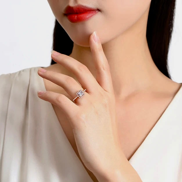 Model wearing the Timeless Wishbone Ring, showcasing its elegant wishbone design.